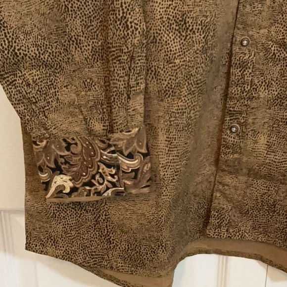 Rock Roll N Soul Men's Brown Button-Up Shirt large - Picture 8 of 9